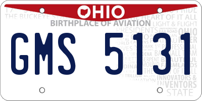 OH license plate GMS5131