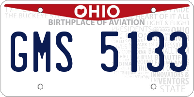 OH license plate GMS5133