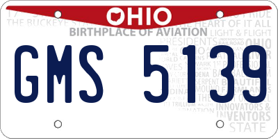 OH license plate GMS5139