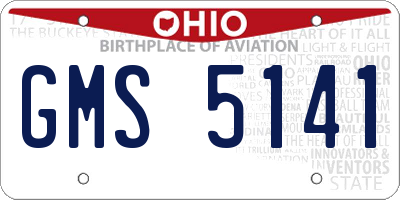 OH license plate GMS5141