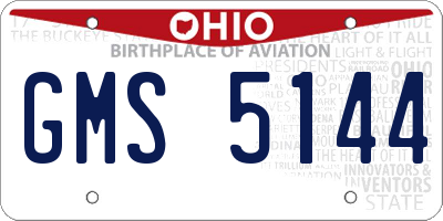 OH license plate GMS5144