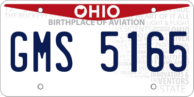 OH license plate GMS5165
