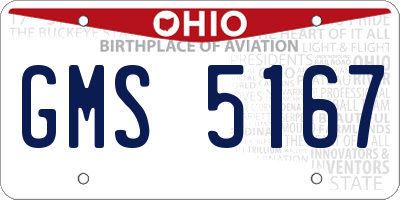 OH license plate GMS5167