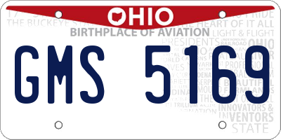 OH license plate GMS5169