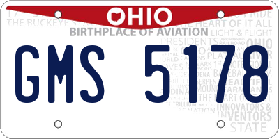 OH license plate GMS5178