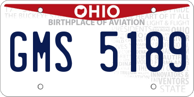 OH license plate GMS5189