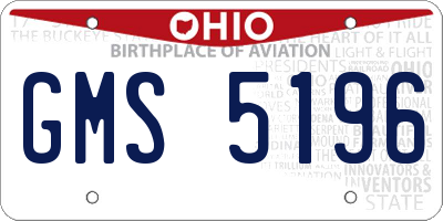 OH license plate GMS5196