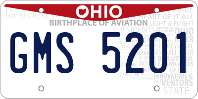 OH license plate GMS5201