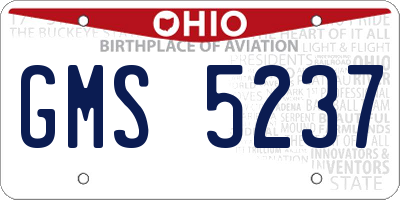 OH license plate GMS5237