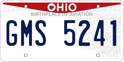 OH license plate GMS5241