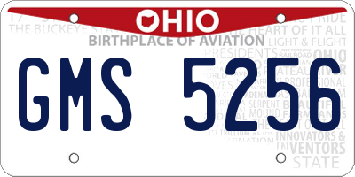 OH license plate GMS5256