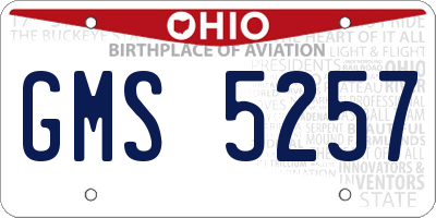 OH license plate GMS5257