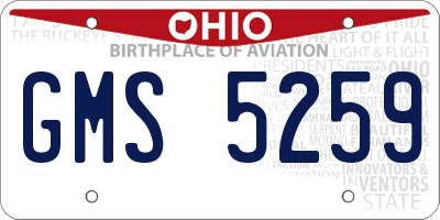 OH license plate GMS5259