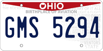 OH license plate GMS5294