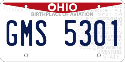 OH license plate GMS5301