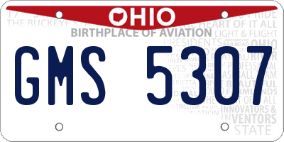 OH license plate GMS5307