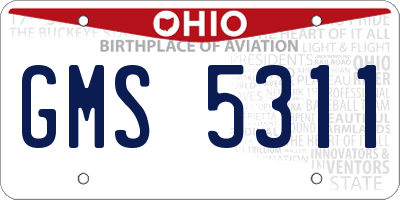 OH license plate GMS5311