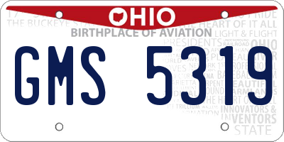 OH license plate GMS5319