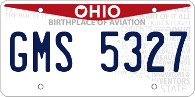 OH license plate GMS5327