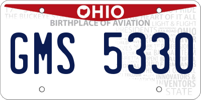 OH license plate GMS5330