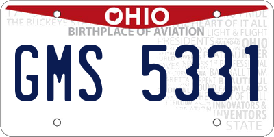 OH license plate GMS5331