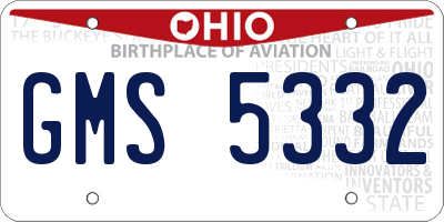 OH license plate GMS5332
