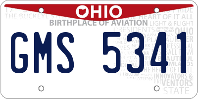 OH license plate GMS5341