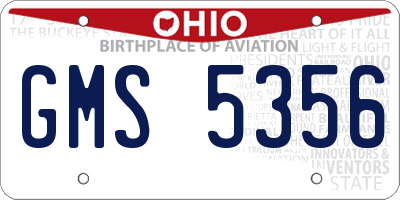 OH license plate GMS5356
