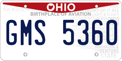 OH license plate GMS5360