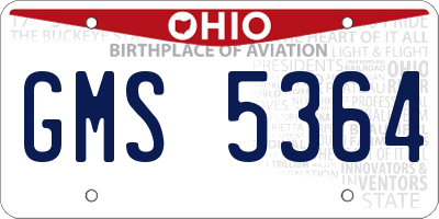 OH license plate GMS5364