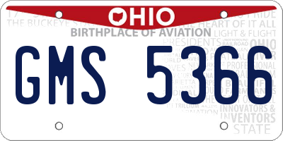 OH license plate GMS5366