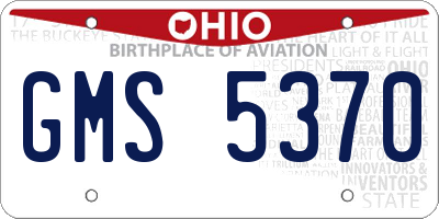 OH license plate GMS5370