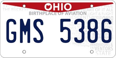 OH license plate GMS5386
