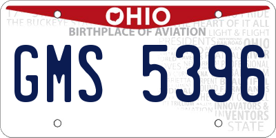 OH license plate GMS5396