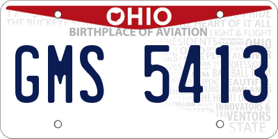 OH license plate GMS5413