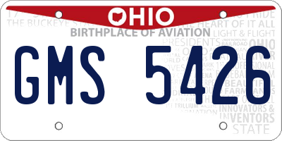 OH license plate GMS5426