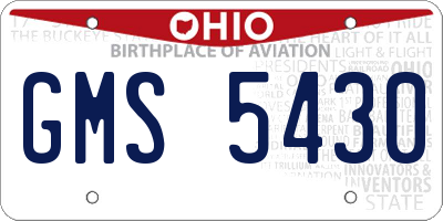 OH license plate GMS5430