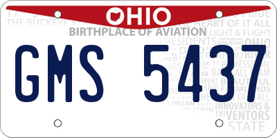 OH license plate GMS5437