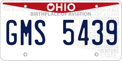 OH license plate GMS5439
