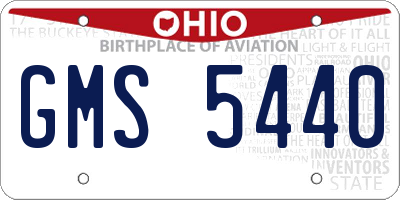 OH license plate GMS5440