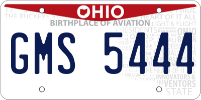 OH license plate GMS5444