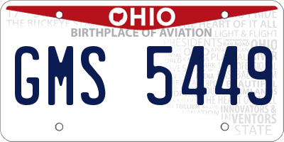 OH license plate GMS5449