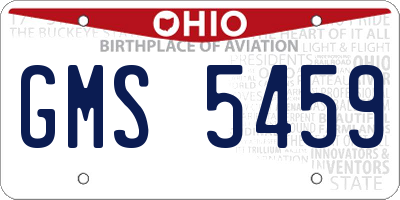 OH license plate GMS5459