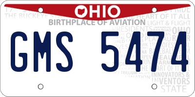 OH license plate GMS5474