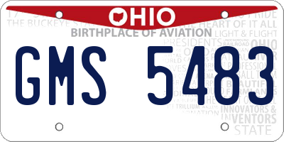 OH license plate GMS5483