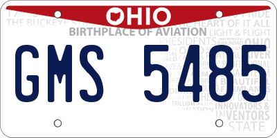 OH license plate GMS5485