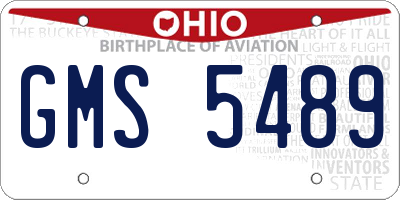 OH license plate GMS5489