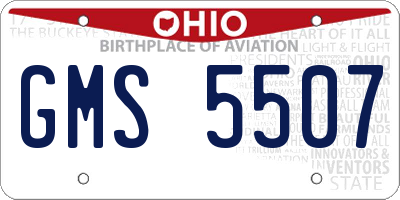 OH license plate GMS5507
