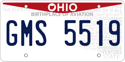 OH license plate GMS5519