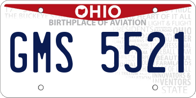 OH license plate GMS5521